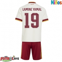 Camiseta España Lamine Yamal #19 Visitante Equipación para niños Mundial 2026 manga corta (+ pantalones cortos)